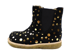Pom Pom ancle boot black gold dot with elastic
